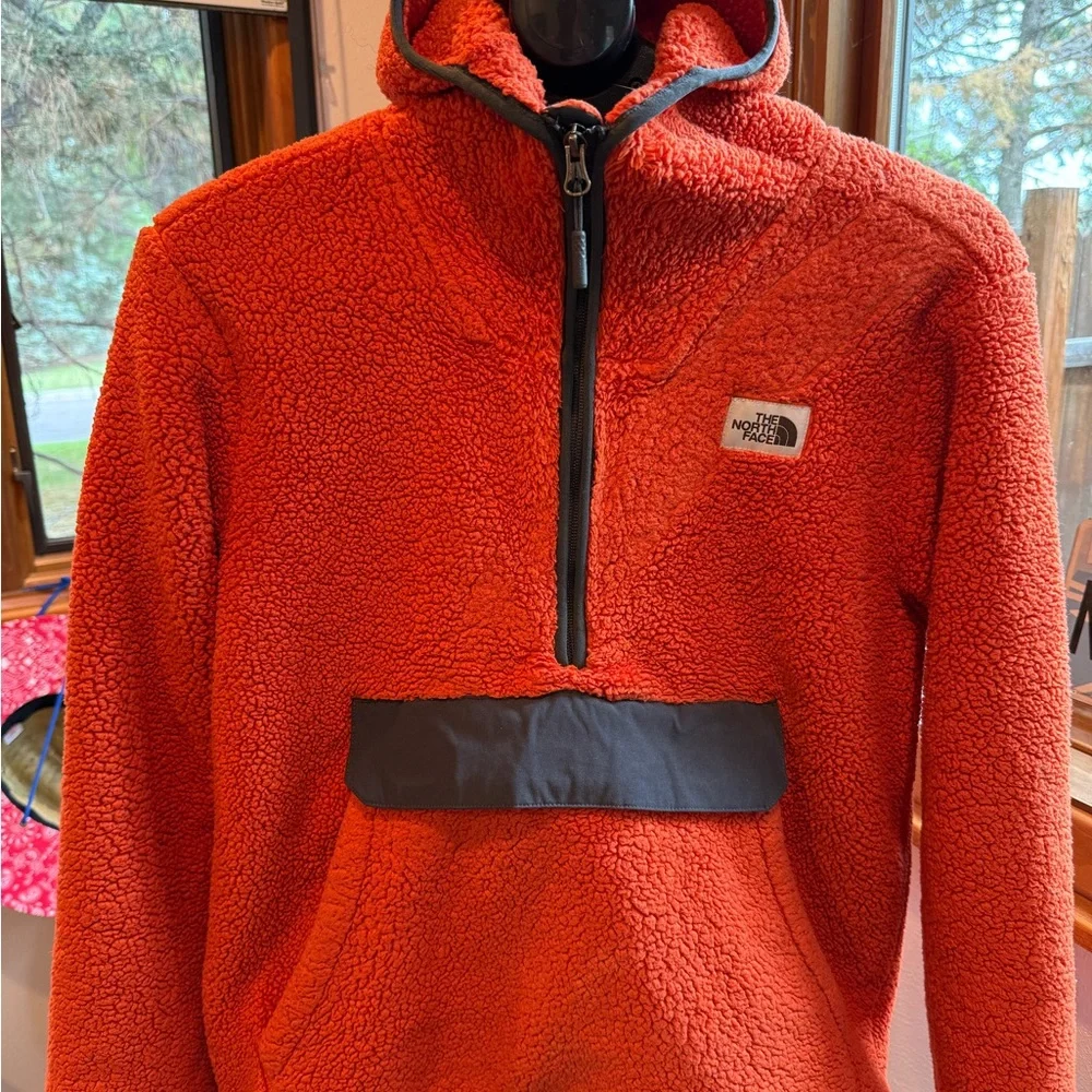 The North Face Red Sherpa Half-Zip Hoodie